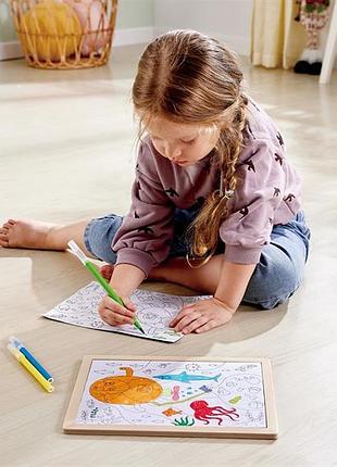 Пазл hape океан с раскраской (e1643)