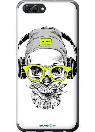 Чохол на huawei honor v10 / view 10 череп в окулярах і навушниках "4144u-1579-10746"