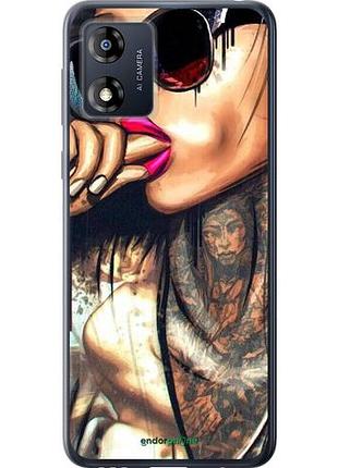 Чохол на motorola moto e13 дівчина в тату "4001u-3053-10746"