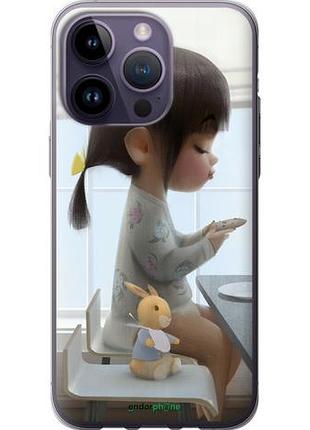 Чехол на iphone 14 pro max милая девочка с зайчиком "4039u-2667-10746"