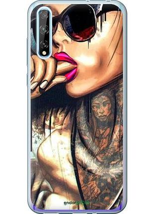 Чехол на huawei p smart s девушка в тату "4001u-1813-10746"
