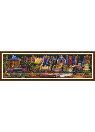 Набір для вишивання за нанесеною на канву схемою "dream train". aida 14ct printed , 122*37 см