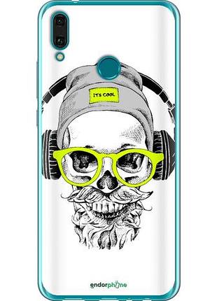 Чехол на huawei y9 2019 череп в очках и наушниках "4144u-1602-10746"