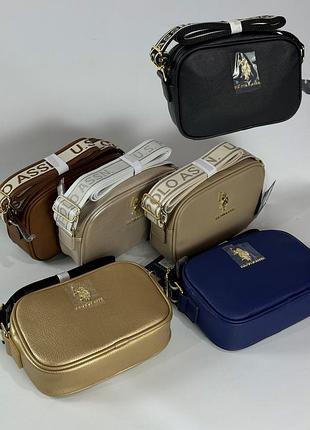 Женская сумка кросбоди crossbody u.s. polo assn. оригинал шампанське