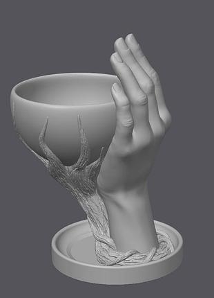 Футуристическая ваза на подарок ( one hand flower pot )