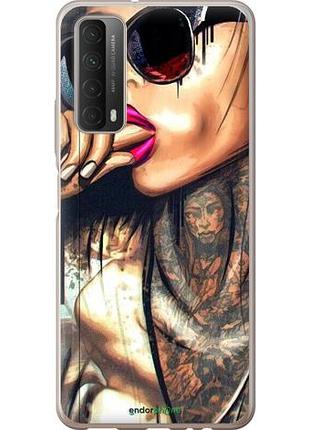 Чехол на huawei p smart 2021 девушка в тату "4001u-2100-10746"
