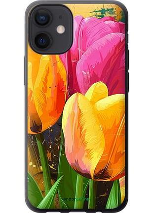 Чохол на iphone 12 mini намальовані тюльпани "5990u-2071-10746"