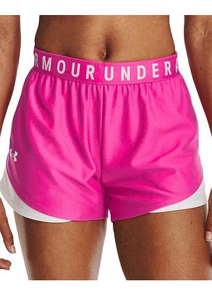 Шорти under armour play up 3.0 у кольоровій гамі rebel pink з білим