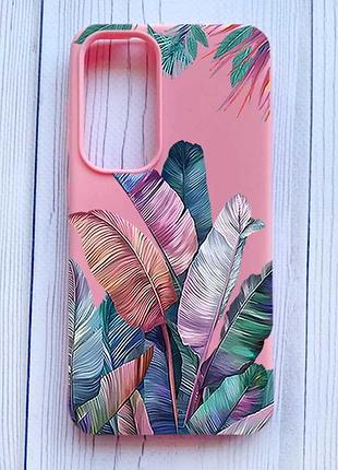 Матовий рожевий чохол на samsung galaxy a35 (a356) тропіки (принт 372)