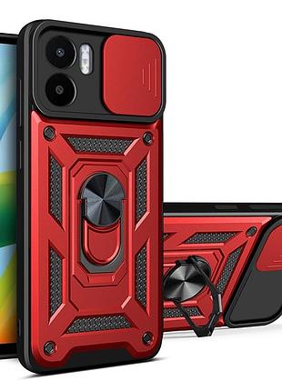 Чехол fiji camera defence для xiaomi redmi a2 бампер с защитой камеры и подставкой red