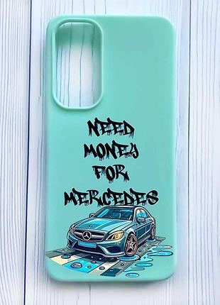 Матовый бирюзовый чехол на samsung galaxy a35 (a356) хочу мерседес (принт 387)