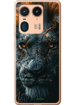 Чехол на motorola moto x50 ultra пламенный лев "6153u-3866-10746"