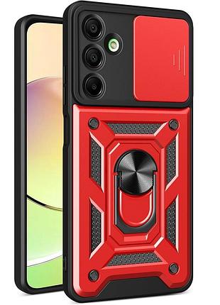 Чехол fiji camera defence для samsung galaxy m23 5g (m236) бампер с защитой камеры и подставкой red