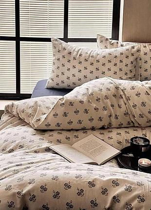 Комплект постельного белья, евро 200х230 белый с синим no brand 23654