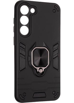 Чехол fiji defence для samsung galaxy s25 (s931) защитный бампер с кольцом подставкой black