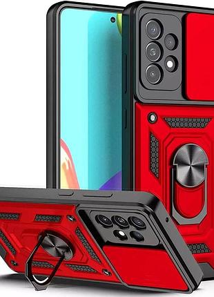 Чохол fiji camera defence для samsung galaxy a52 (a525) бампер із захистом камери та підставкою red