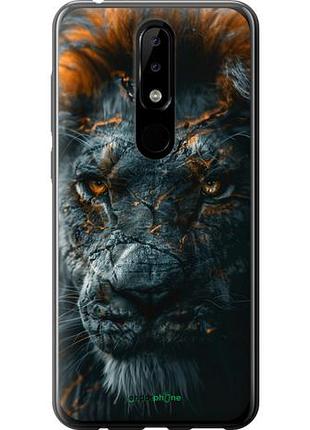 Чехол на nokia 5.1 plus пламенный лев "6153u-1543-10746"