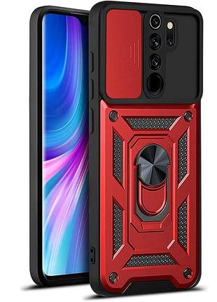 Чехол fiji camera defence для xiaomi redmi note 8 pro бампер с защитой камеры red