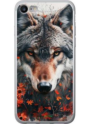 Чехол на iphone 7 wolf and flowers "6056u-336-10746"