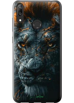 Чехол на huawei y7 2019 пламенный лев "6153u-1638-10746"
