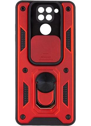 Чехол fiji camera defence для xiaomi redmi note 9 бампер с защитой камеры red