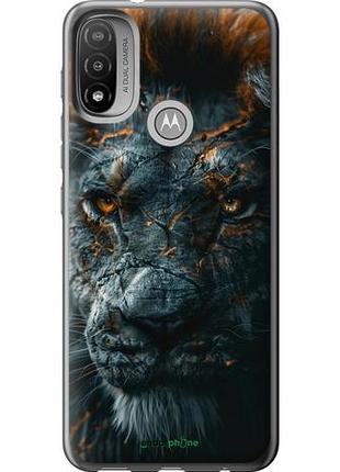 Чехол на motorola e20 пламенный лев "6153u-2509-10746"