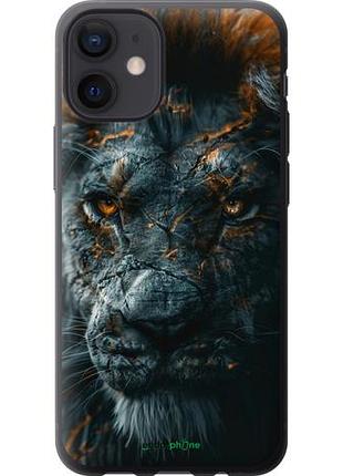 Чехол на iphone 12 mini пламенный лев "6153u-2071-10746"