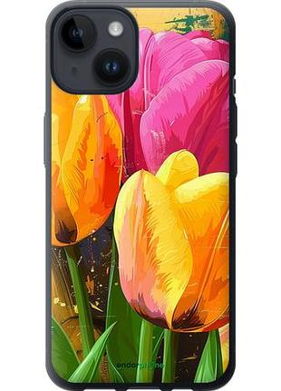 Чехол на iphone 14 нарисованные тюльпаны "5990u-2648-10746"