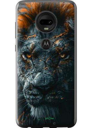 Чехол на motorola moto g7 пламенный лев "6153u-1614-10746"