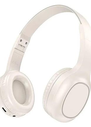 Навушники bluetooth бездротові hoco w46 накладні з мікрофоном beige