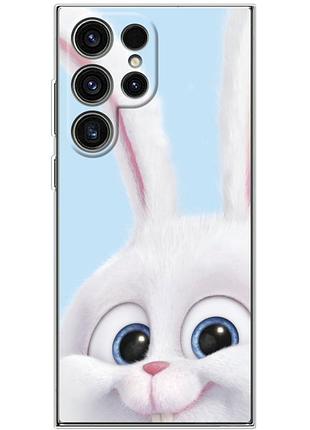 Чехол силиконовый с картинкой на samsung galaxy s25 ultra (кролик снежок)