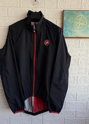 Велокуртка castelli riparo rain jacket чоловіча куртка для велосипеда мембранка від дощу та вітру , складається компактна оригінал рл