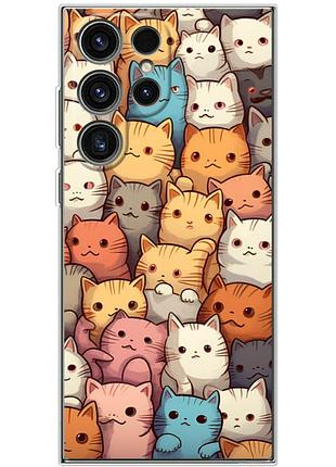 Чехол силиконовый с картинкой на samsung galaxy s25 ultra (котики)