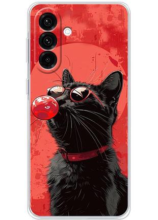 Чехол силиконовый с картинкой на samsung galaxy a26 (a266) (стильный котик)
