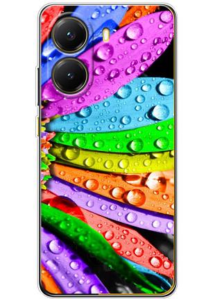 Чехол силиконовый с картинкой на xiaomi poco x7 pro (цветные листья)