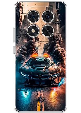 Чохол силіконовий з картинкою на xiaomi poco x7 (машина bmw i8)