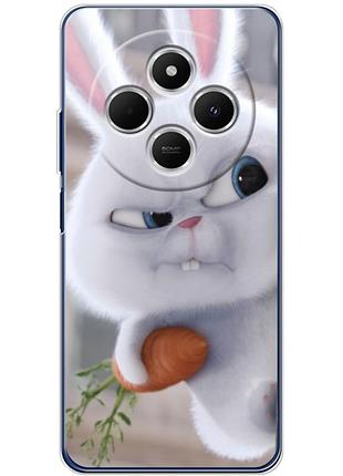 Чехол силиконовый с картинкой на xiaomi poco c75 (кролик снежок)