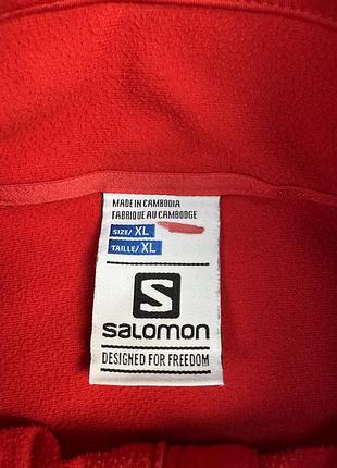 Чоловіча спортивна флісова червона кофта salomon advancedskin повсякденна трекінгова на замку 3