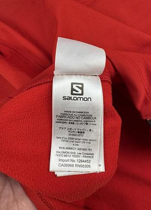 Чоловіча спортивна флісова червона кофта salomon advancedskin повсякденна трекінгова на замку 6