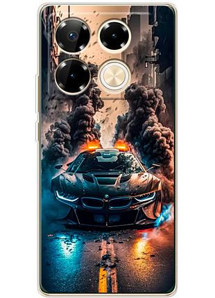 Чохол силіконовий з картинкою на infinix note 40 pro (машина bmw i8)