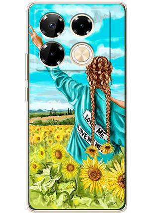 Чехол силиконовый с картинкой на infinix note 40 pro (патриотический, девушка украинка)