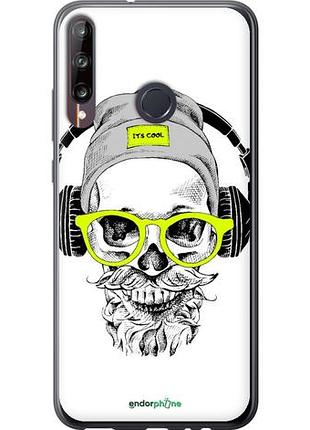 Чехол на huawei p40 lite e череп в очках и наушниках "4144u-1875-10746"