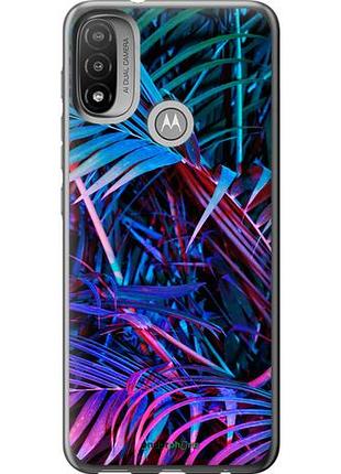 Чехол на motorola e20 папоротник под ультрафиолетом "4069u-2509-10746"