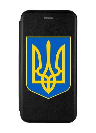 Чохол-книжка чорний з малюнком на samsung galaxy m34 5g тризуб україна (принт 256)