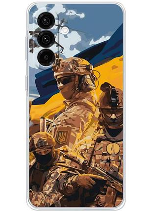 Чехол силиконовый с картинкой на samsung galaxy a36 5g (a366) (патриотический, воины всу)