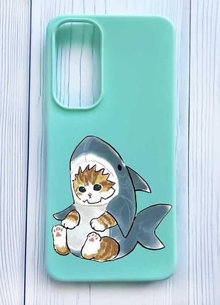 Матовый бирюзовый чехол на samsung galaxy a35 (a356) котёнок (принт 120)