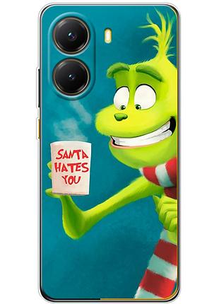 Чехол силиконовый с картинкой на xiaomi poco x7 pro (новогодний, гринч)