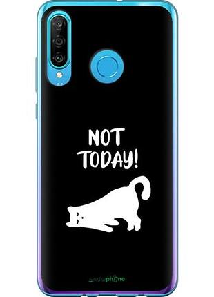 Чехол на huawei p30 lite уставший кот "4535u-1651-10746"