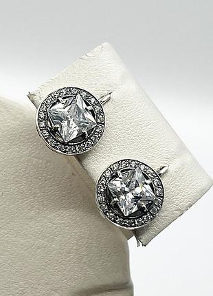Сережки серебряные с кубическим цирконием 3,6 г