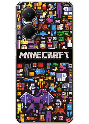 Чехол силиконовый с картинкой на xiaomi poco x7 pro (майнкрафт, minecraft)
